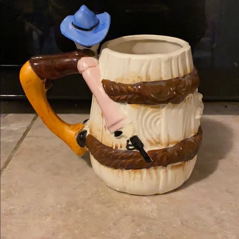 Vintage cowboy handle mug